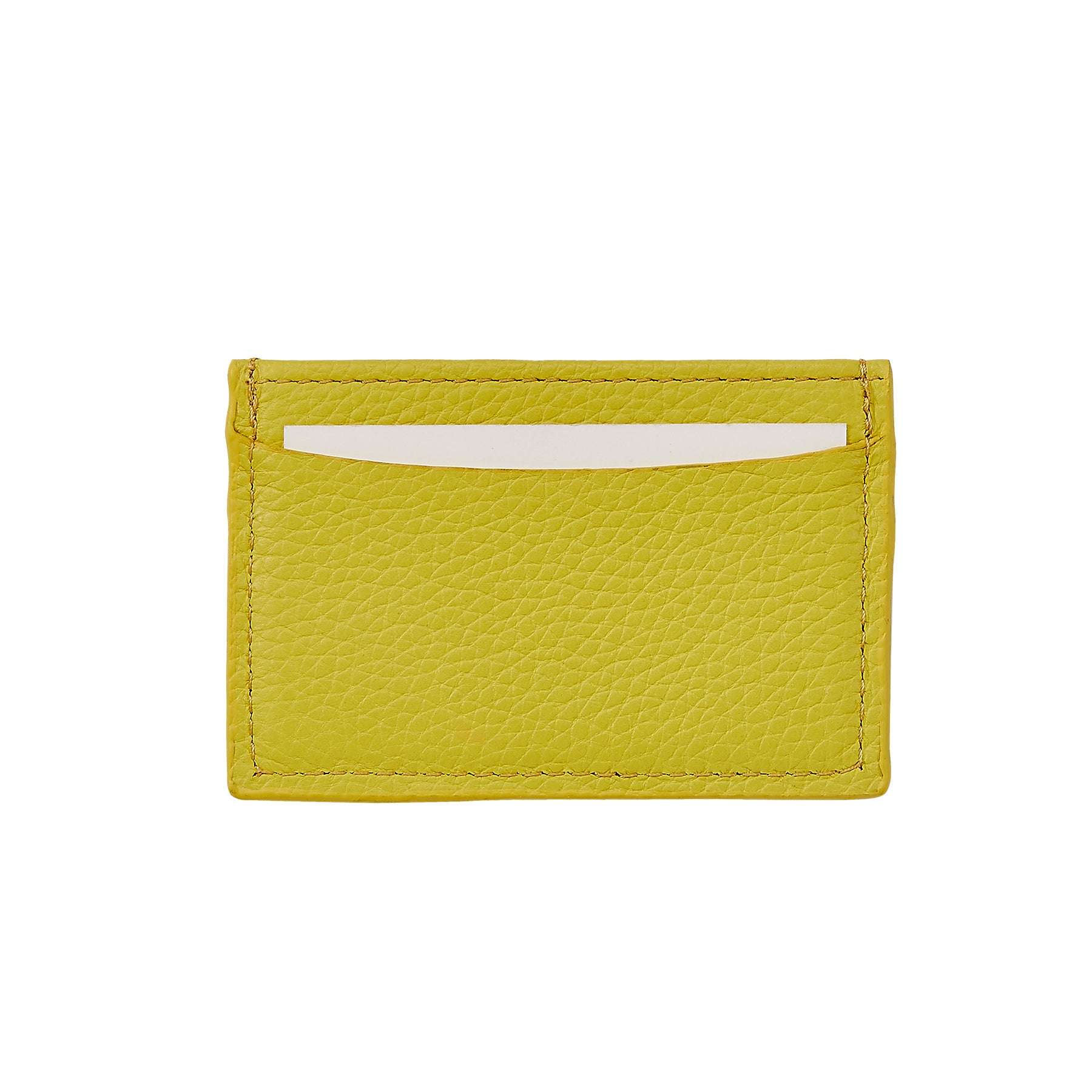 Slim Card Case Citron Yellow Leather