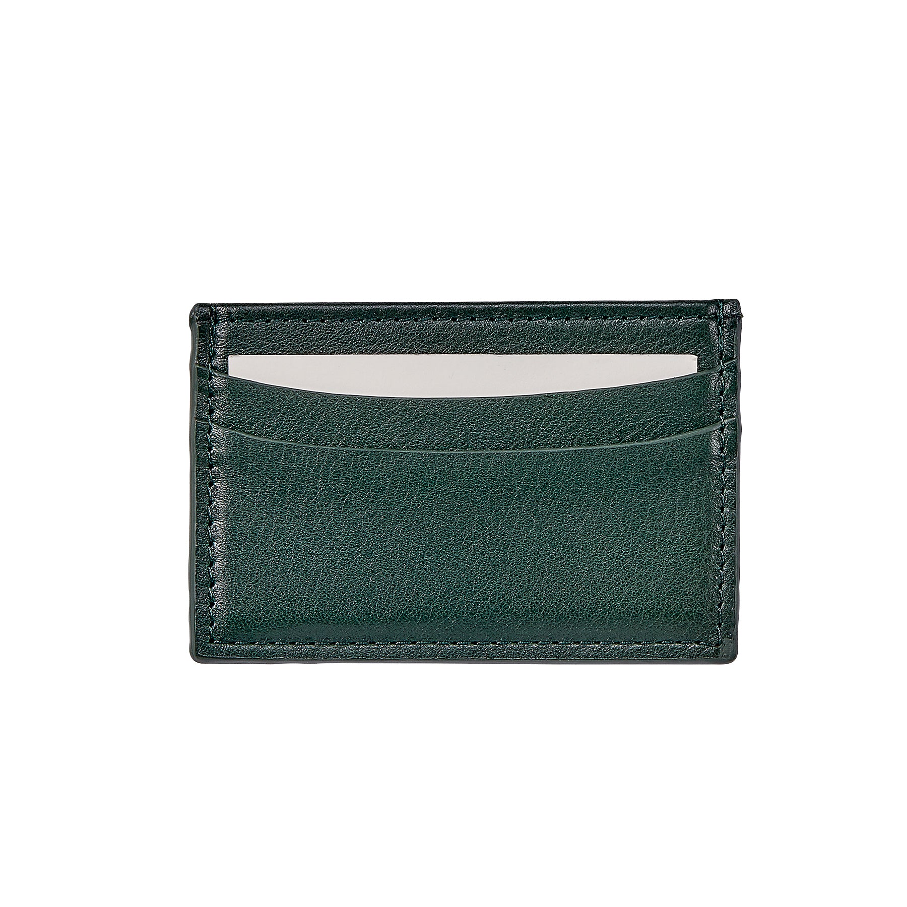 Slim Card Case Green Leather