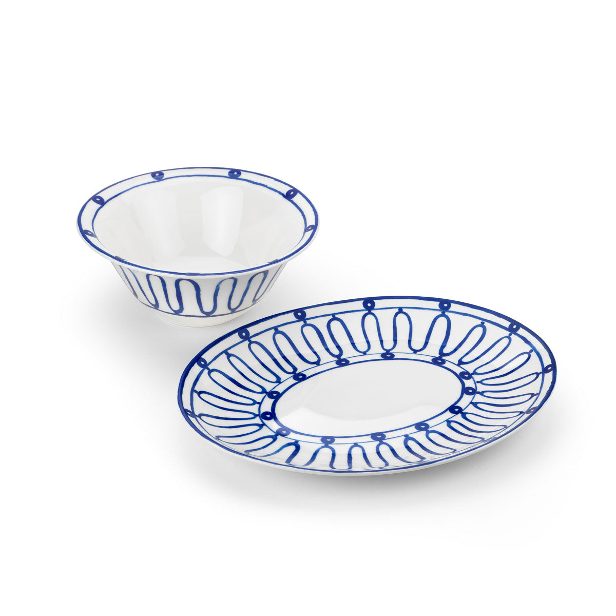 Kyma Serving Platter 36cm Blue/White