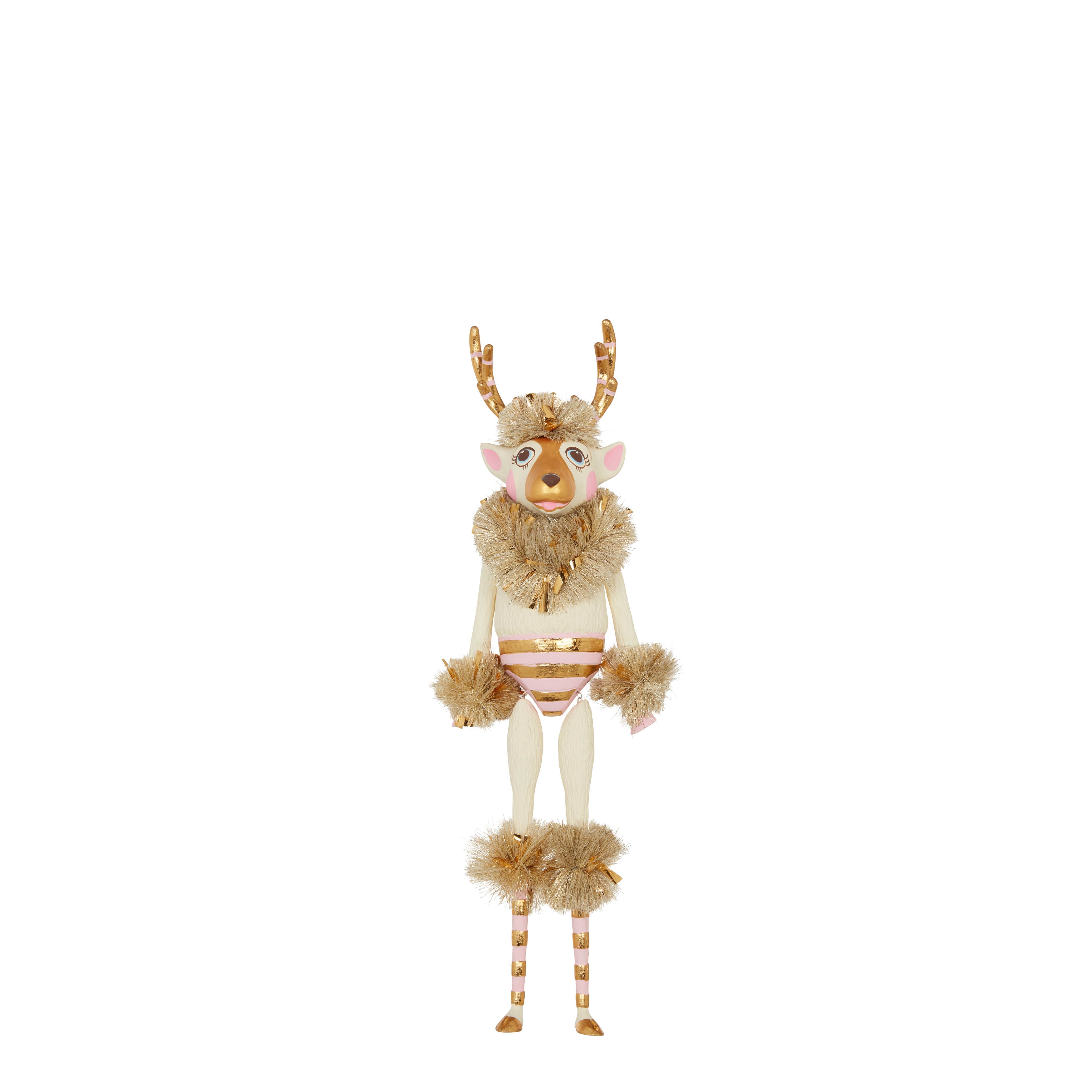 La Renne Reindeer Gold and Blush Ornament 18"