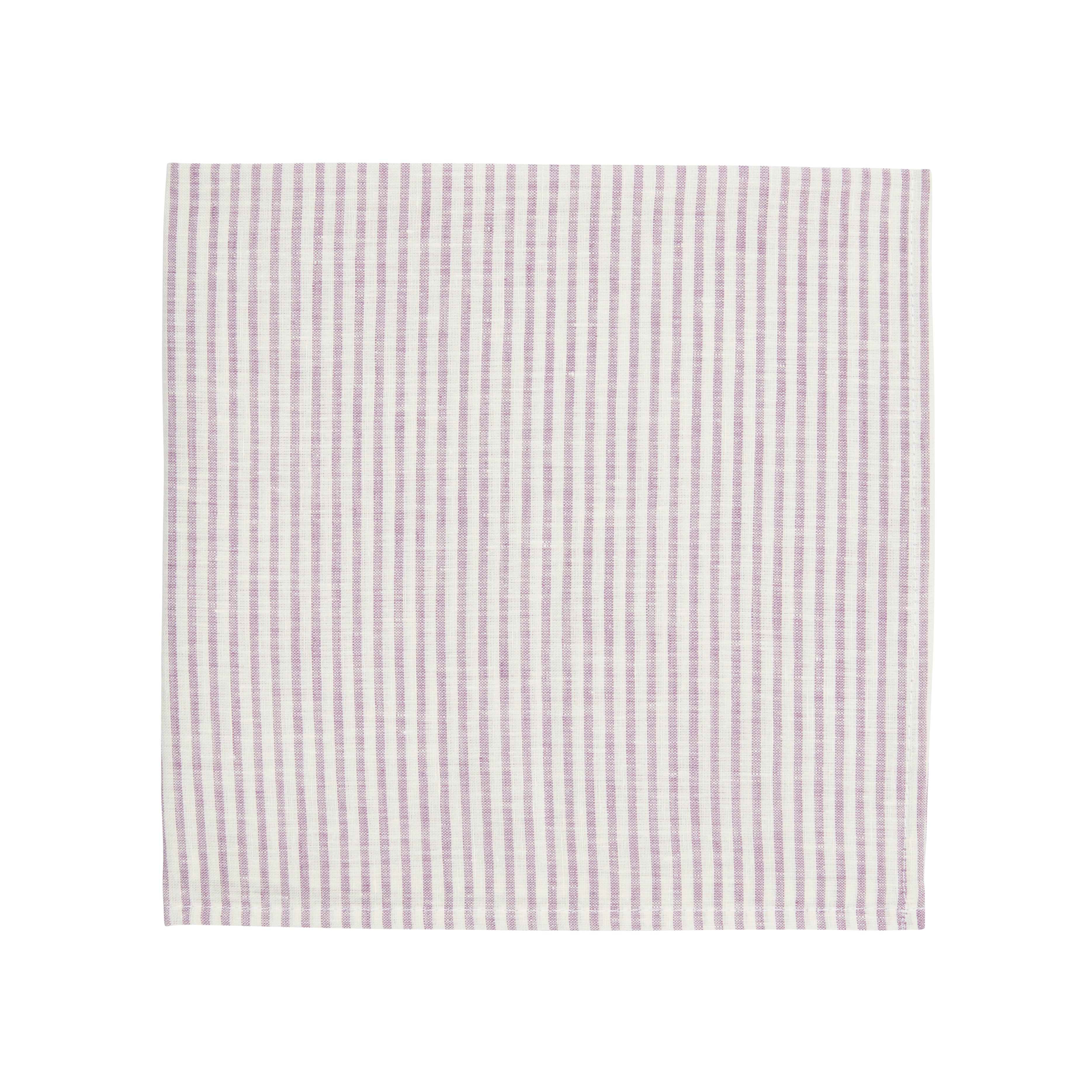 Stripe Napkin Amethyst/White against a white background