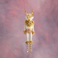 La Renne Reindeer Gold and Blush Ornament 18"