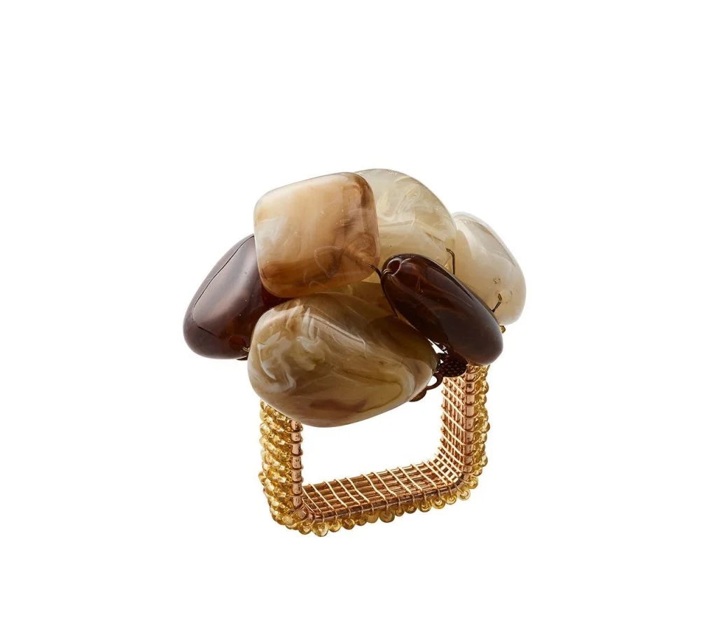 Sea Stone Napkin Ring Beige