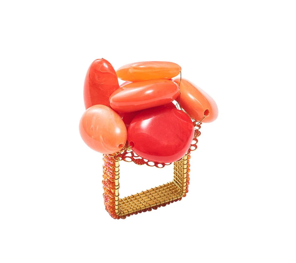 Sea Stone Napkin Ring Orange