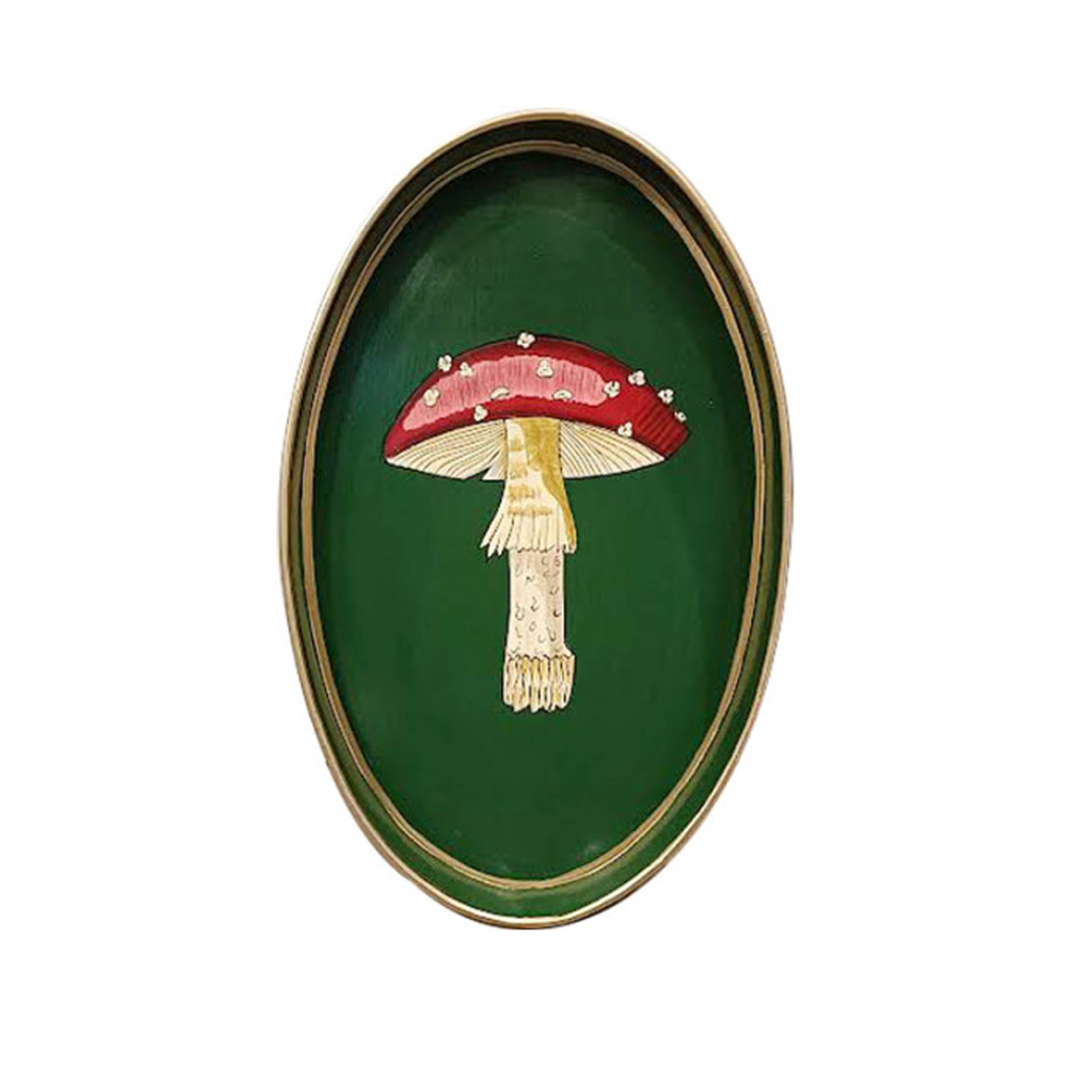 Nina Campbell Iron Tray Oval Toadstool against a white background