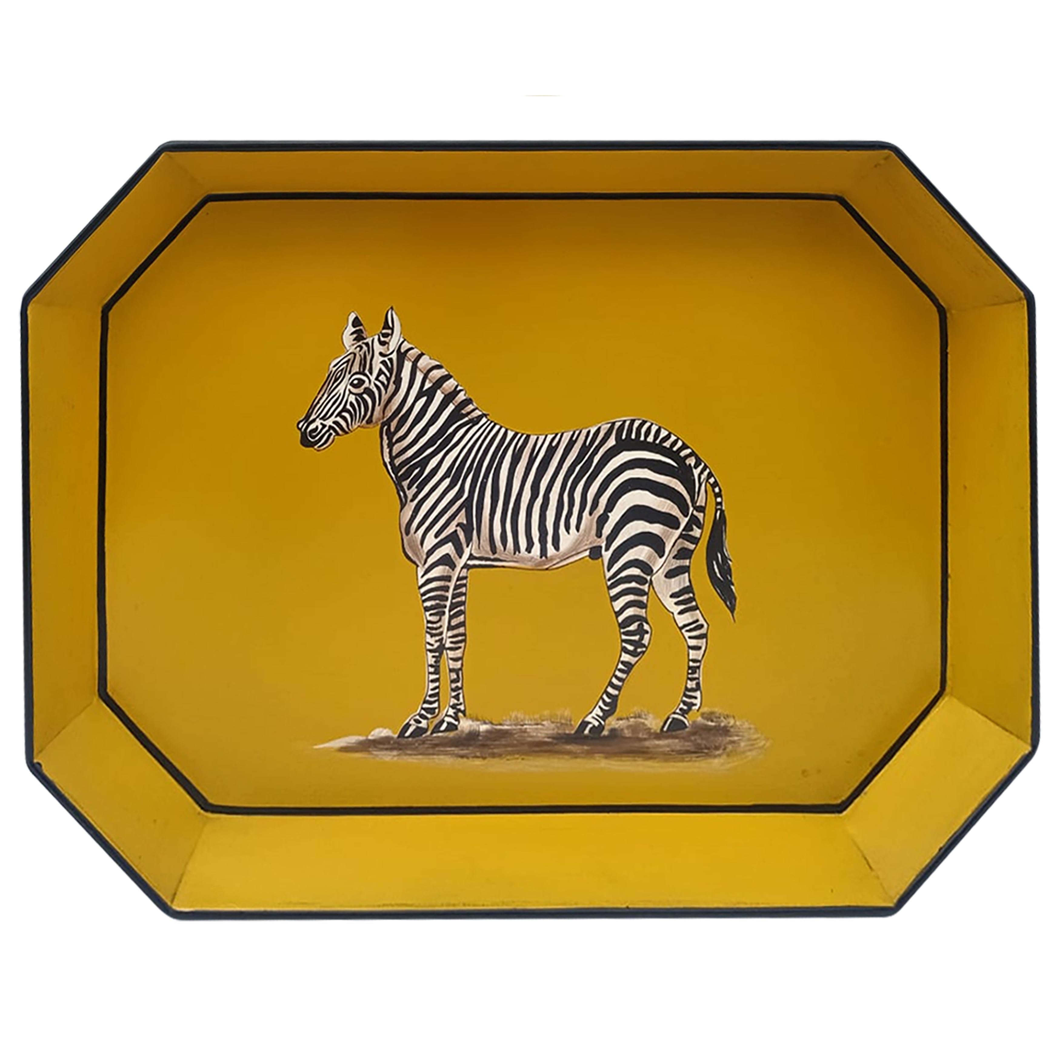 Iron Tray Hexagon - Zebra 43X20cm