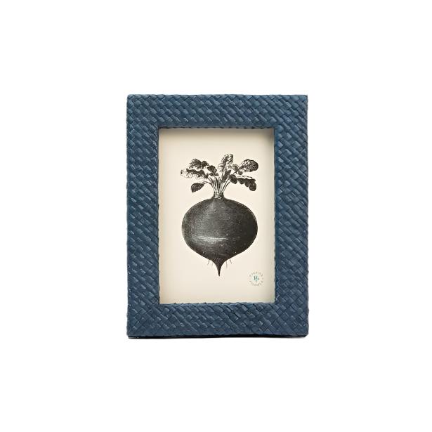 Nina Campbell Frame Uvita Pandan Navy Blue 4x6 against a white background