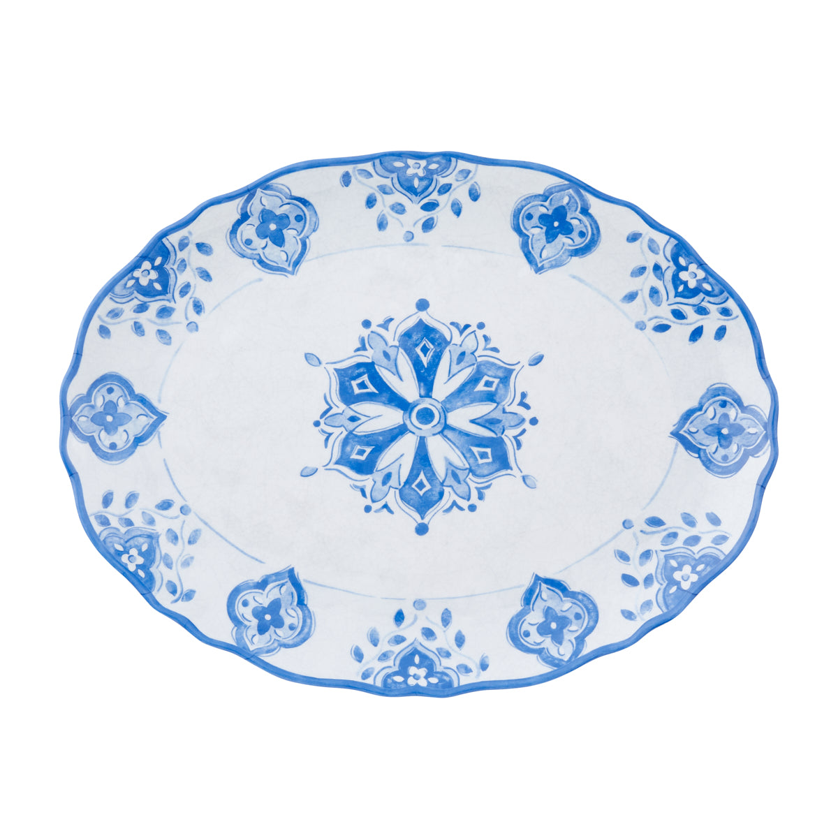 Melamine Oval Platter Moroccan Blue