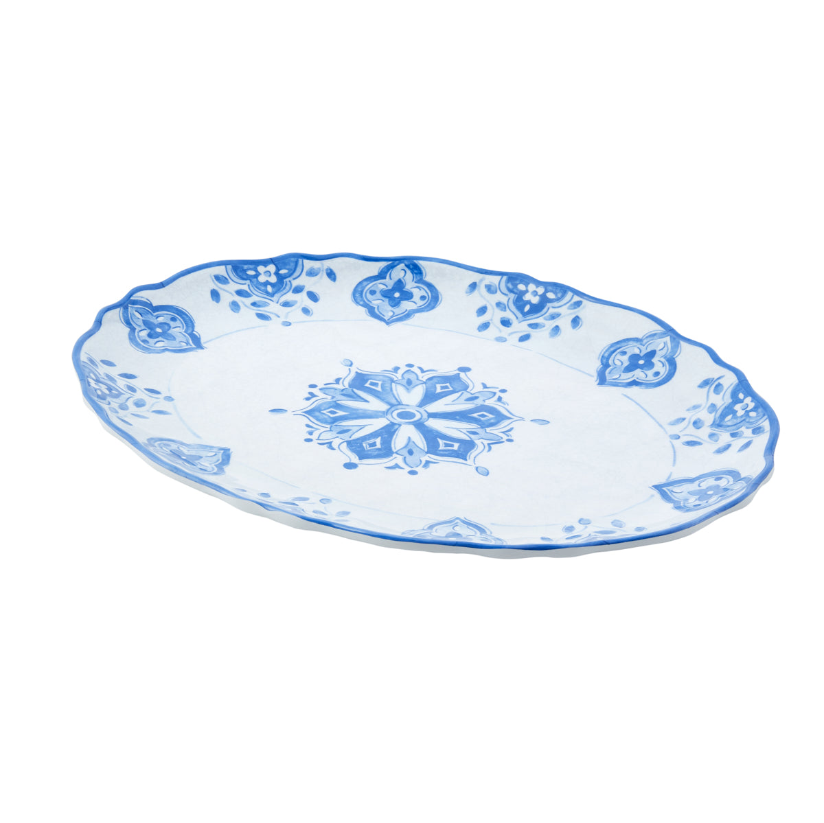 Melamine Oval Platter Moroccan Blue