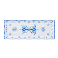 Nina Campbell Melamine Baguette Tray Moroccan Blue against a white background
