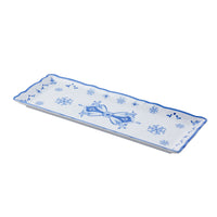 Nina Campbell Melamine Baguette Tray Moroccan Blue against a white background