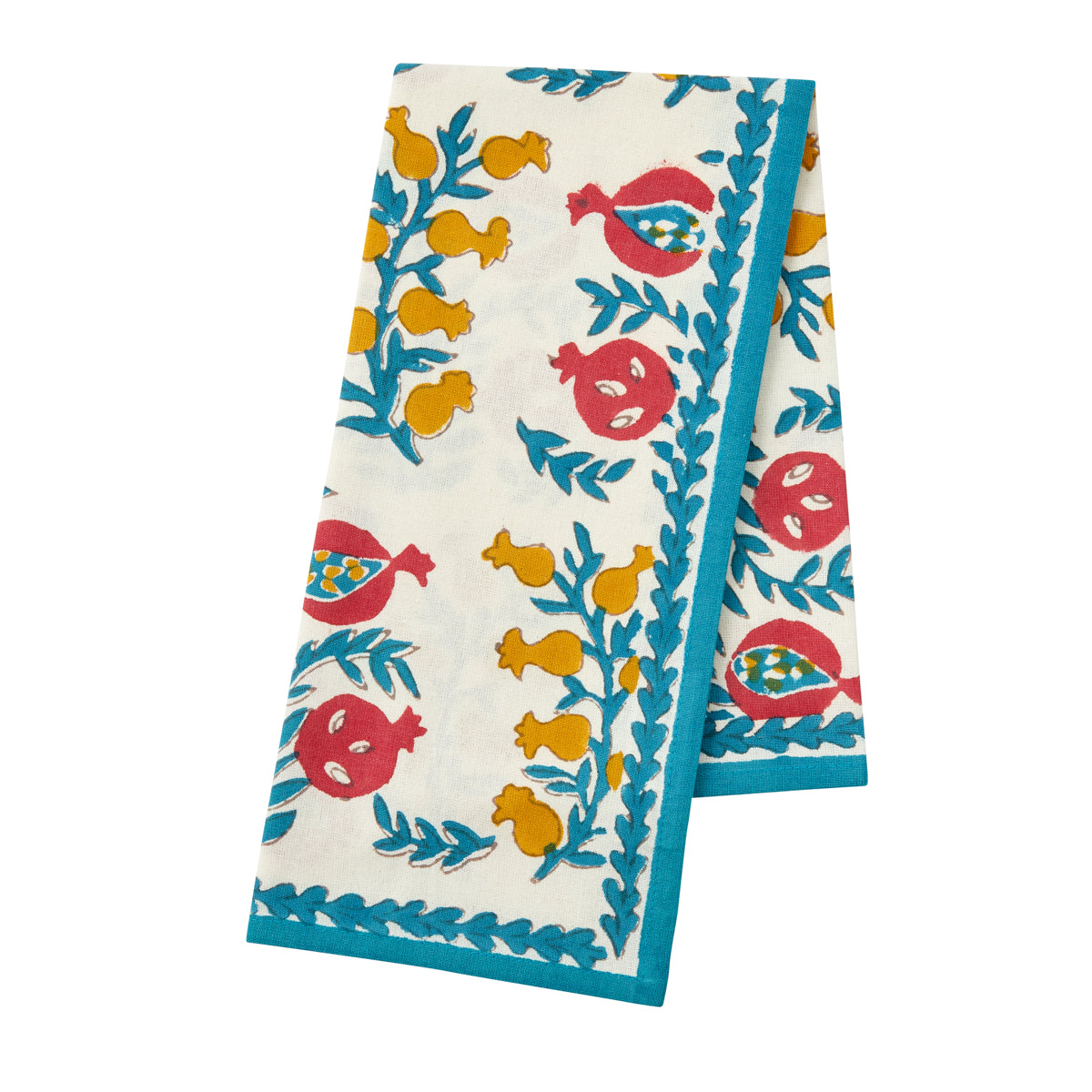 Napkin Pom Bells Brick & Teal