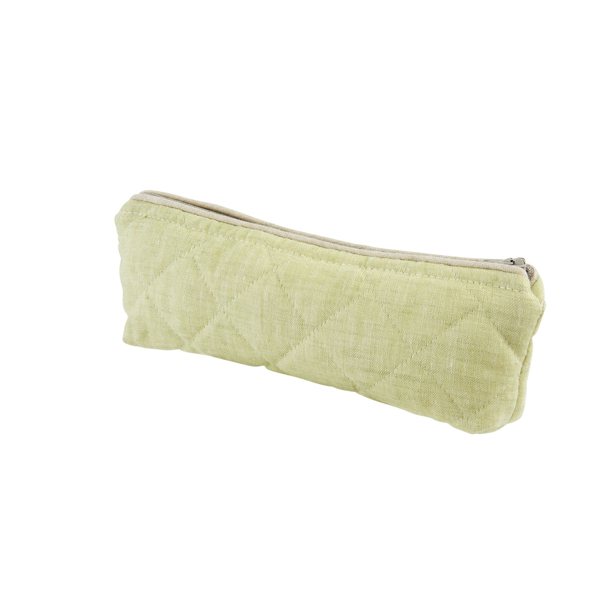 Nina Campbell Brush Bag Peridot/Grey against a white background