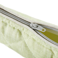 Nina Campbell Brush Bag Peridot/Grey close up zipper