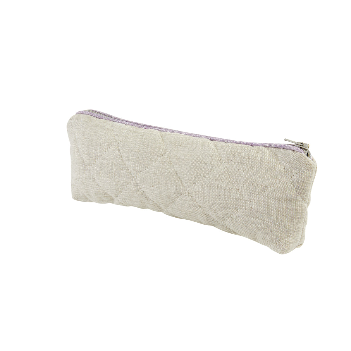 Nina Campbell Brush Bag Grey/Amethyst against a white background