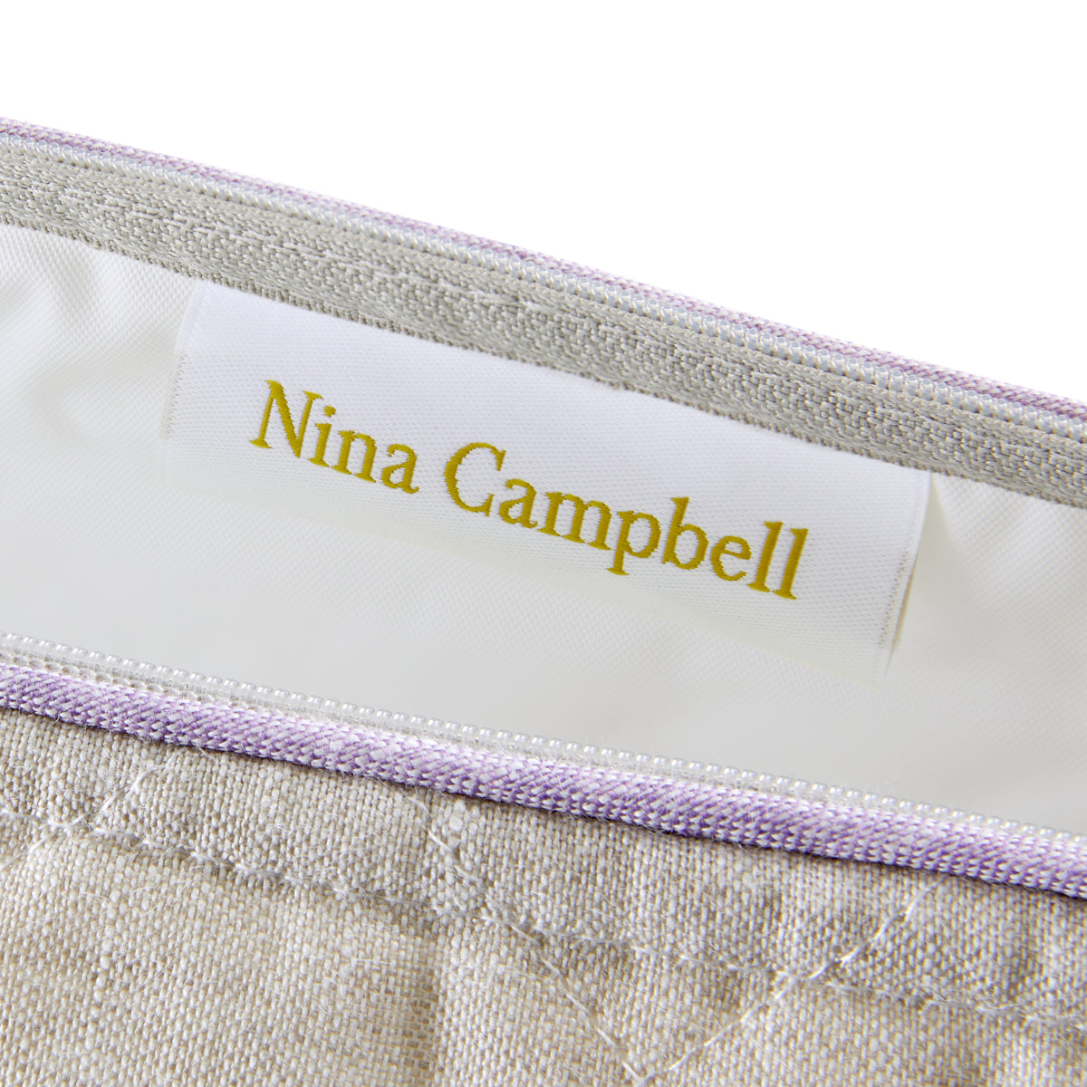 Nina Campbell Brush Bag Grey/Amethyst close up