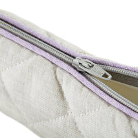 Nina Campbell Brush Bag Grey/Amethyst close up zipper