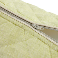 Nina Campbell Wash Bag Peridot/Grey close up zipper