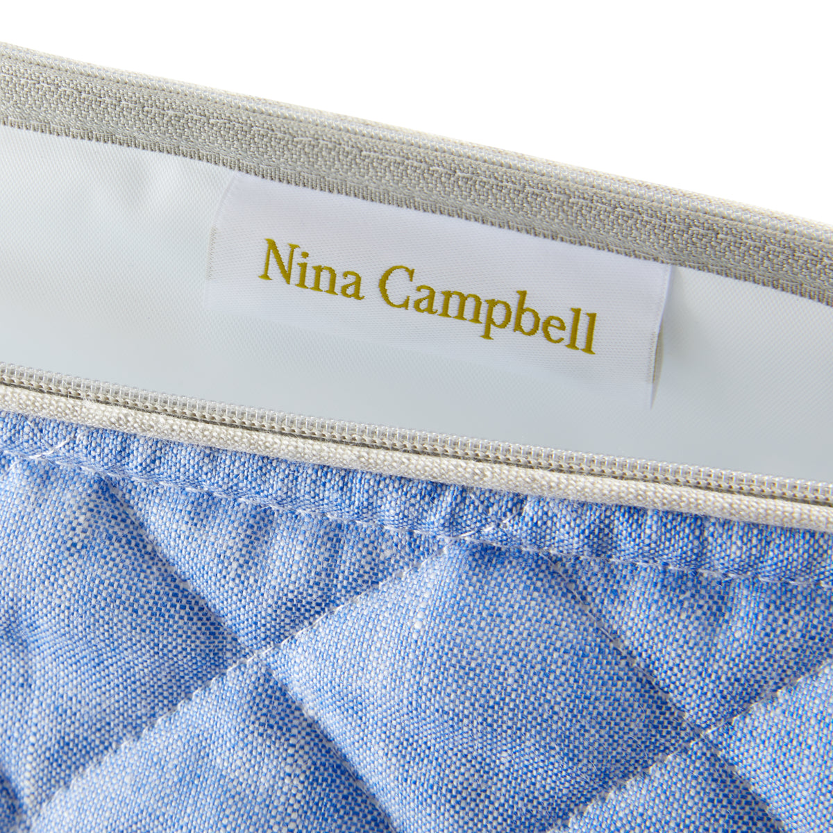 Nina Campbell Wash Bag Blue/Grey close up
