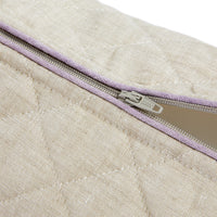 Nina Campbell Wash Bag Grey/Amethyst close up zipper