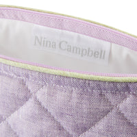 Nina Campbell Make-up Bag Amethyst/Peridot close up