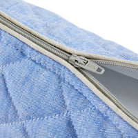 Nina Campbell Make-up Bag Blue/Grey close up zipper