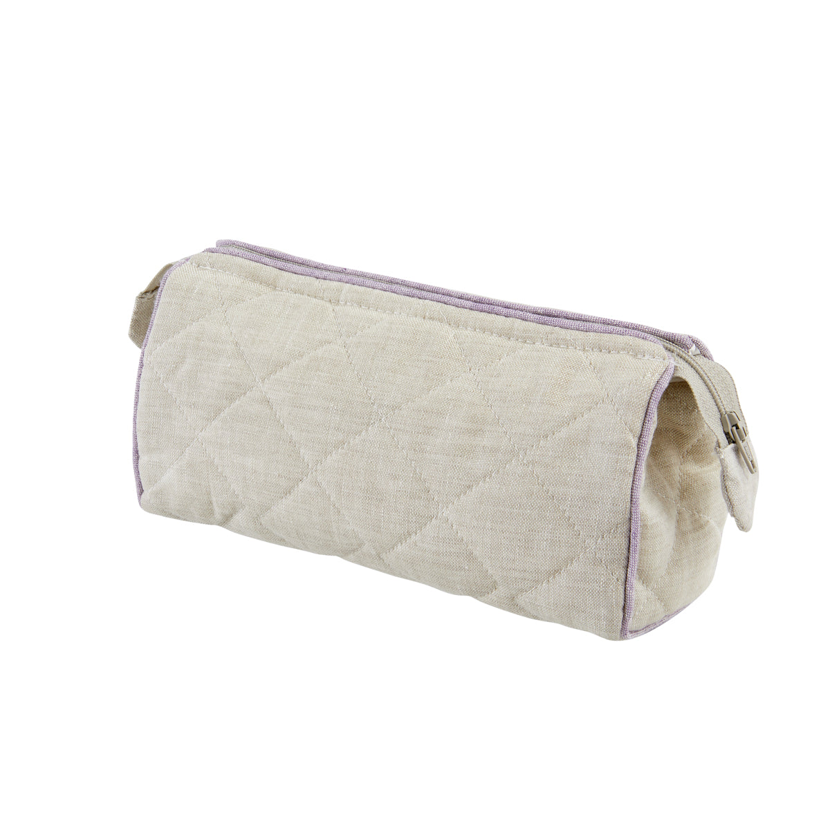 Nina Campbell Make-up Bag Grey/Amethyst against a white background
