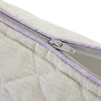 Nina Campbell Make-up Bag Grey/Amethyst close up zipper