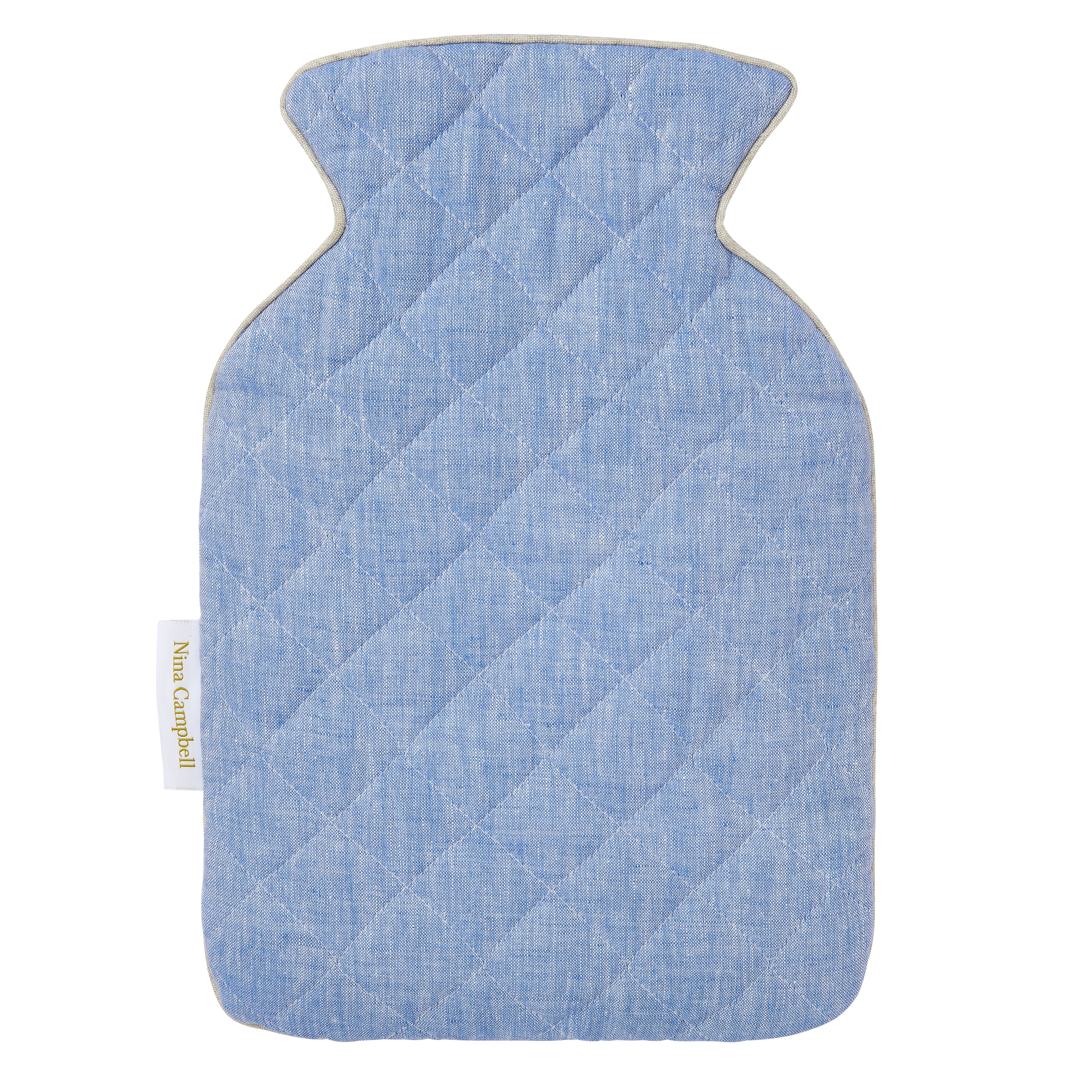 Nina Campbell Hot Water Bottle Cover Blue/Grey against a white background