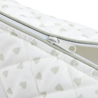 Nina Campbell Wash Bag Heart Grey close up zipper