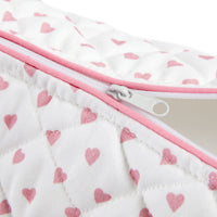 Nina Campbell Wash Bag Heart Pink close up zipper