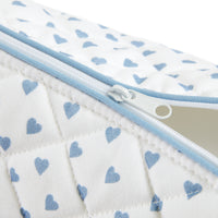 Nina Campbell Wash Bag Blue Heart close up zipper
