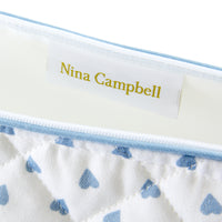 Nina Campbell Make-up Bag Heart Blue close up