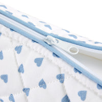 Nina Campbell Make-up Bag Heart Blue close up zipper