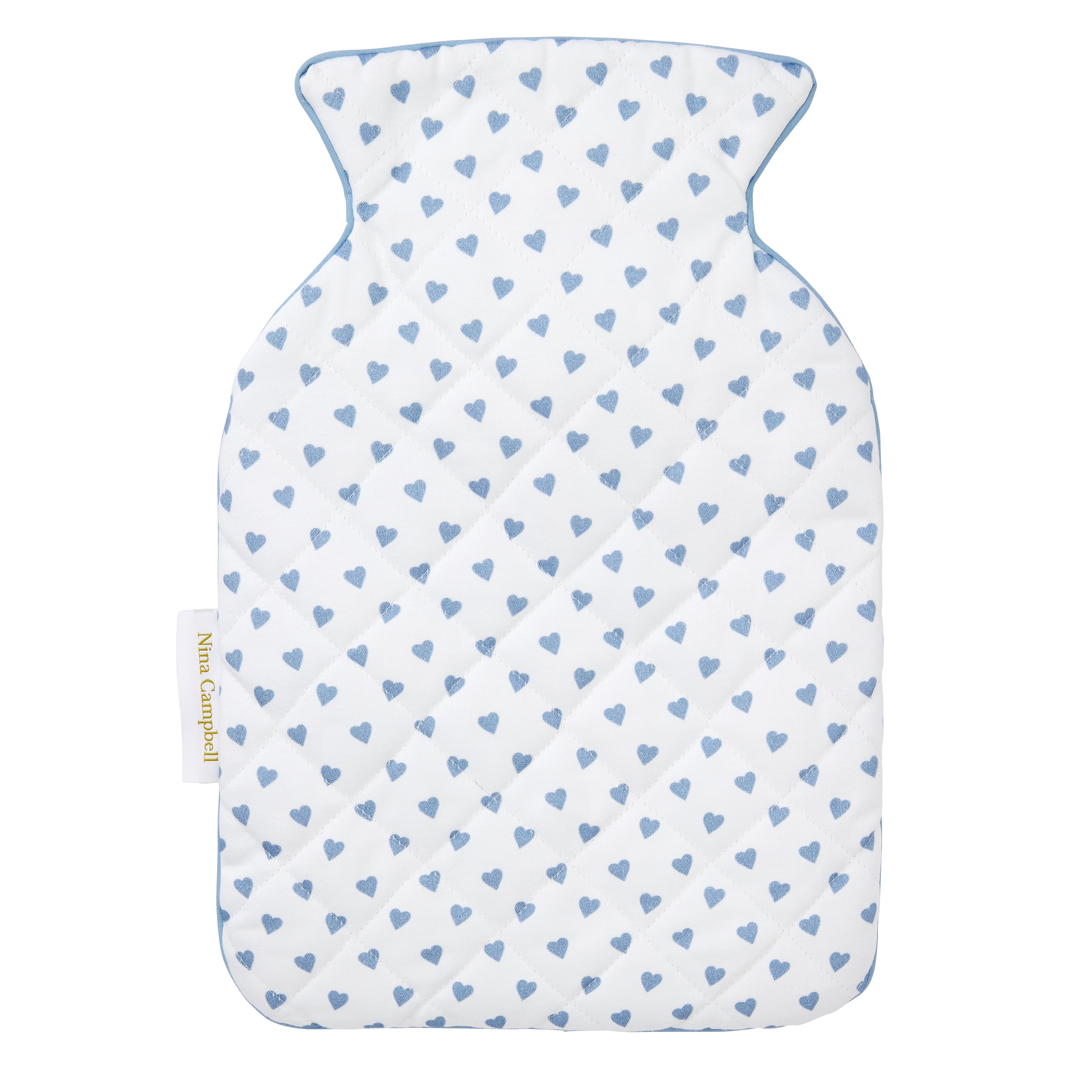 Nina Campbell Hot Water Bottle Cover - Heart Blue