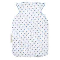 Nina Campbell Hot Water Bottle Cover Blue Heart against a white background