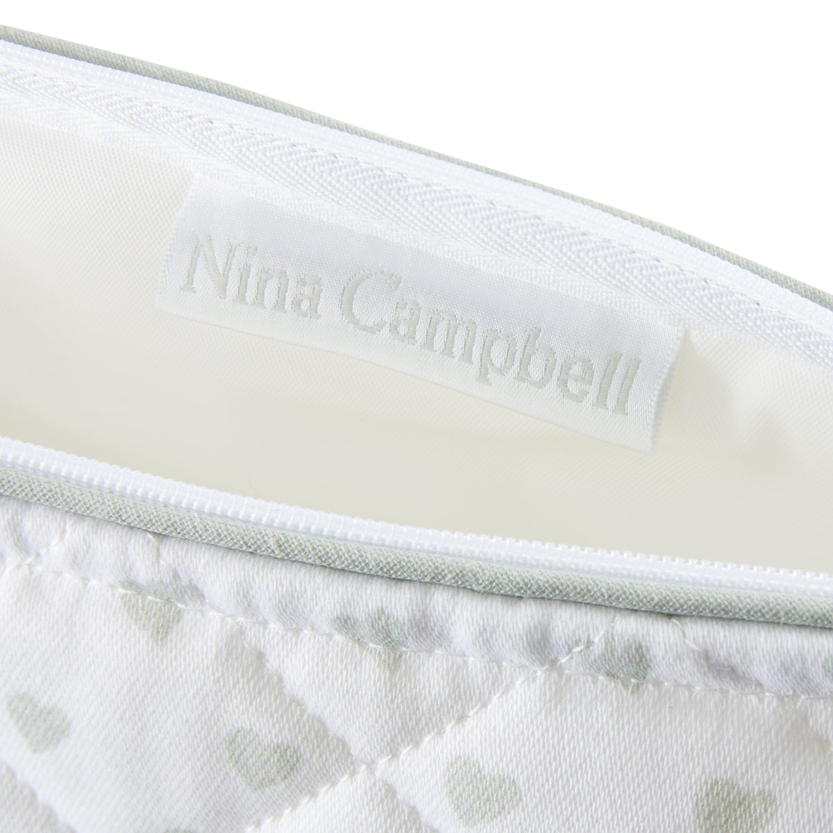 Nina Campbell Brush Bag Heart Grey close up