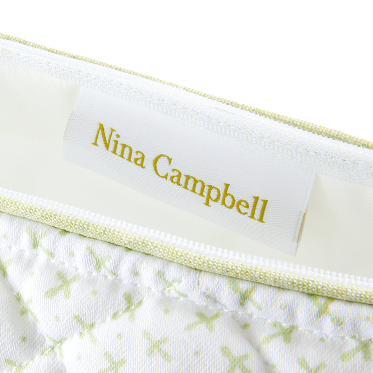 Nina Campbell Brush Bag Sprig Green close up