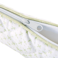 Nina Campbell Brush Bag Sprig Green close up zipper