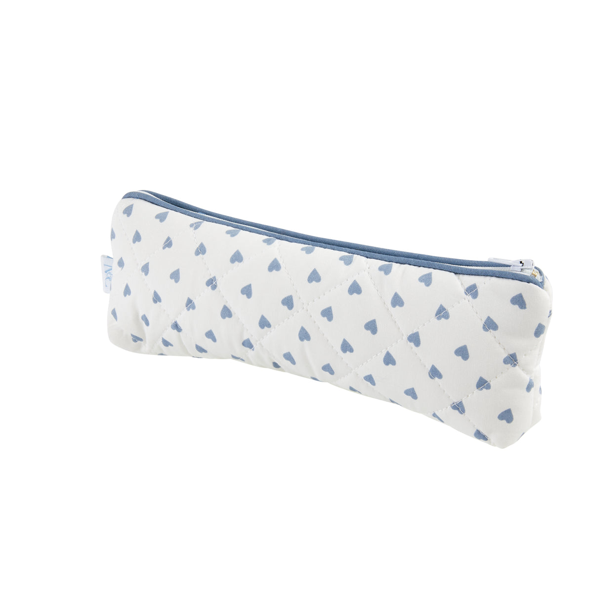 Nina Campbell Brush Bag Heart Blue against a white background