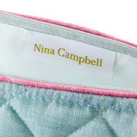 Nina Campbell Make-up Bag Aqua/Pink close up