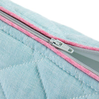 Nina Campbell Make-up Bag Aqua/Pink close up zipper