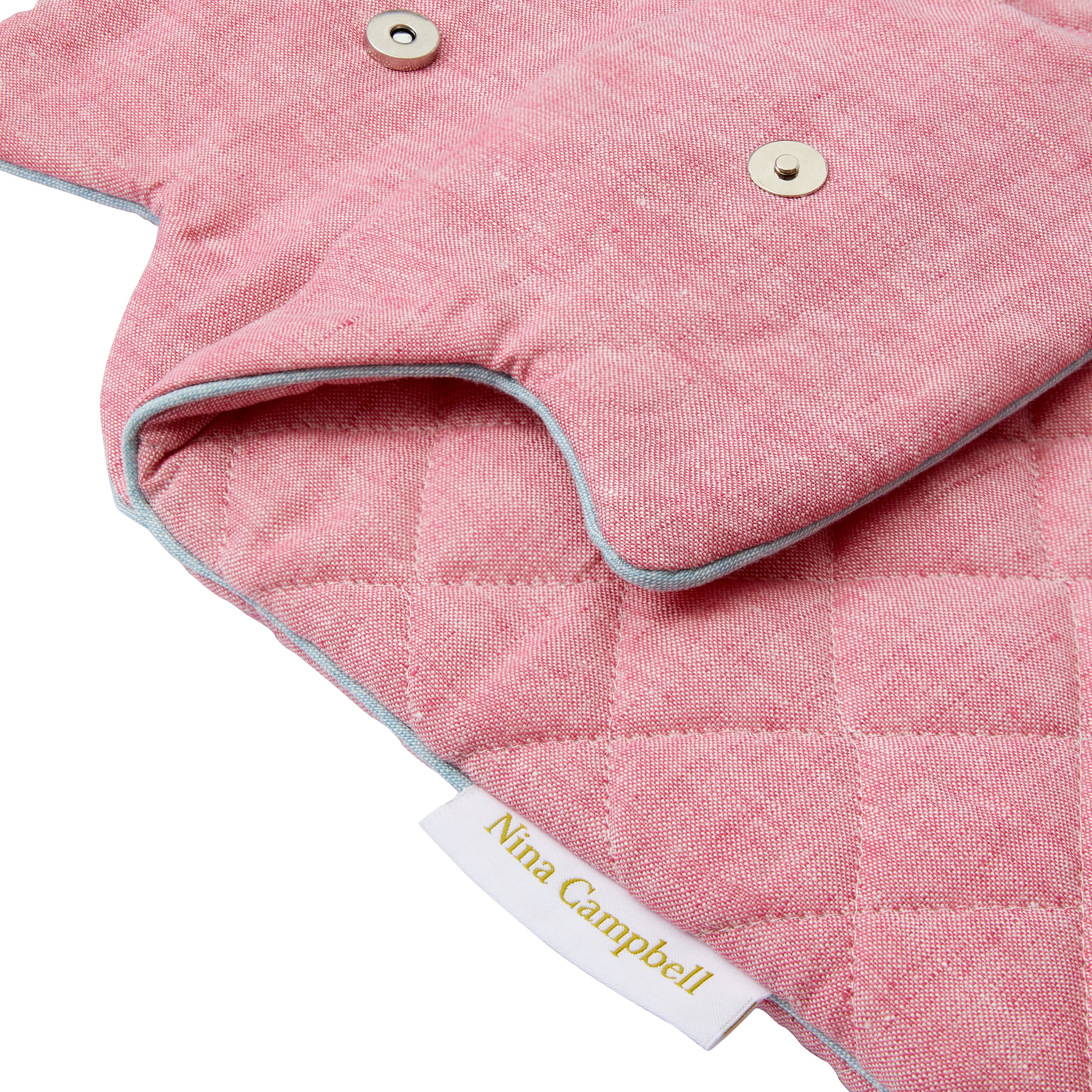 Nina Campbell Hot Water Bottle Cover Pink/Aqua close up shot