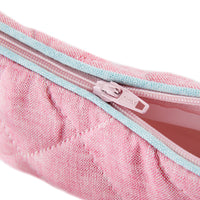 Nina Campbell Brush Bag Pink/Aqua close up zipper