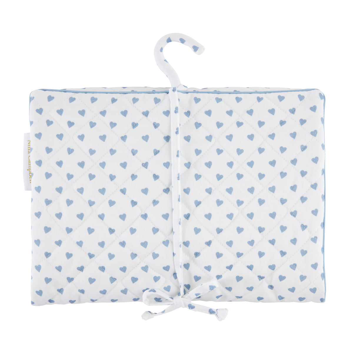 Nina Campbell Hanging Bag Heart Blue against a white background