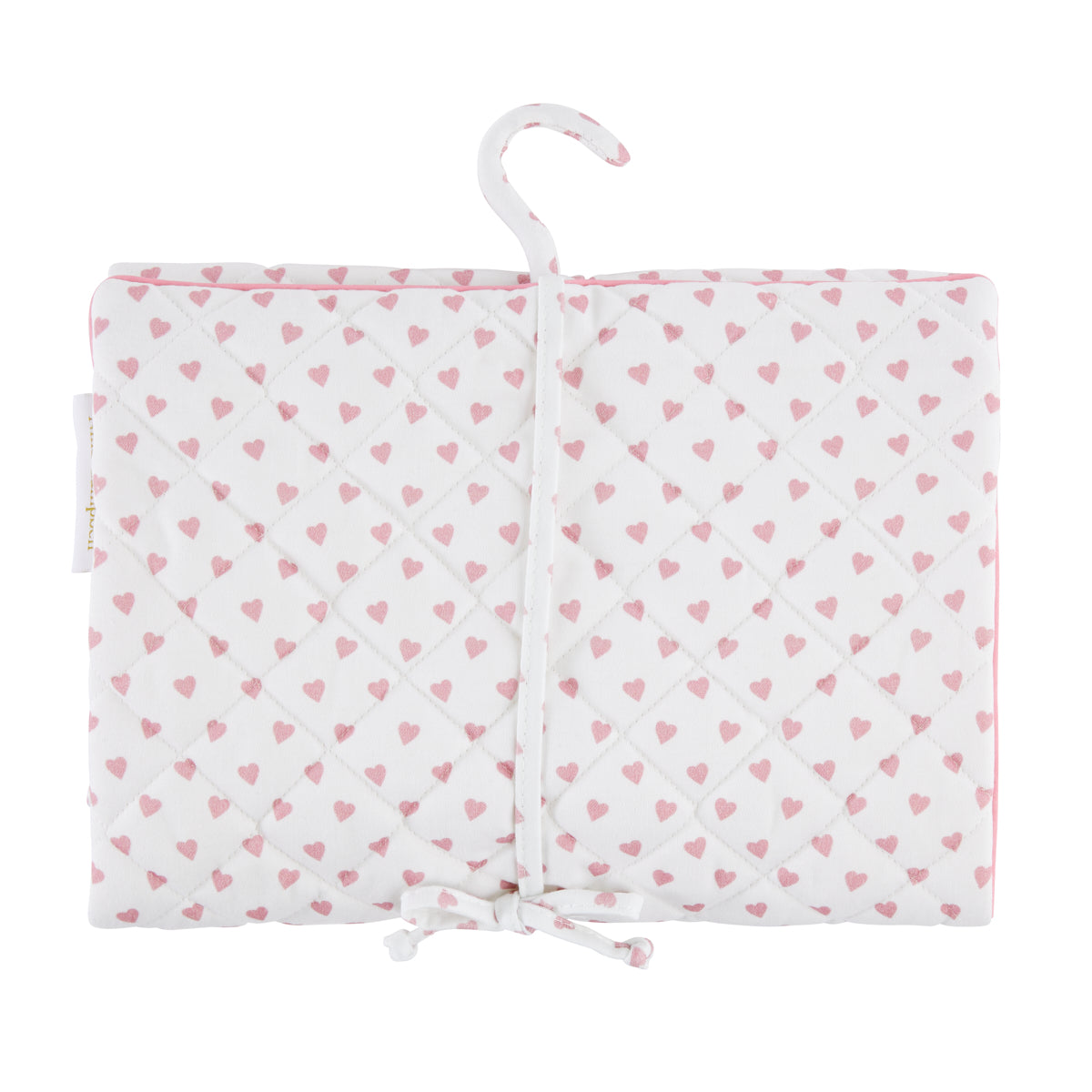 Nina Campbell Hanging Bag Heart Pink against a white background
