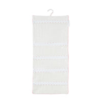Nina Campbell Hanging Bag Heart Pink opened against a white background