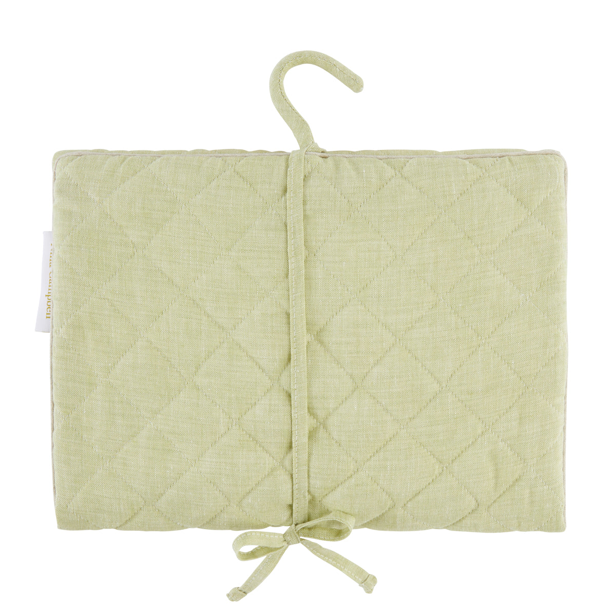 Nina Campbell Hanging Bag Linen Peridot against a white background