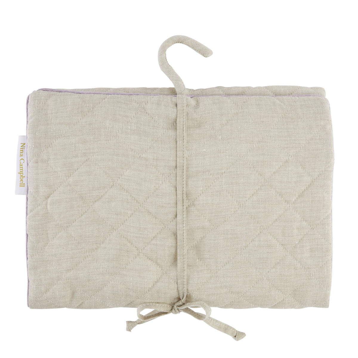 Nina Campbell Hanging Bag Linen Grey against a white background