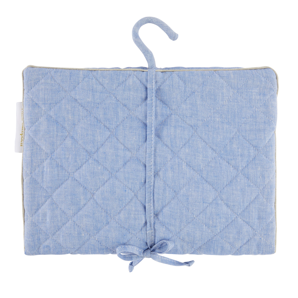 Nina Campbell Hanging Bag Blue Linen against a white background